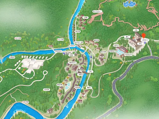 大邑结合景区手绘地图智慧导览和720全景技术，可以让景区更加“动”起来，为游客提供更加身临其境的导览体验。